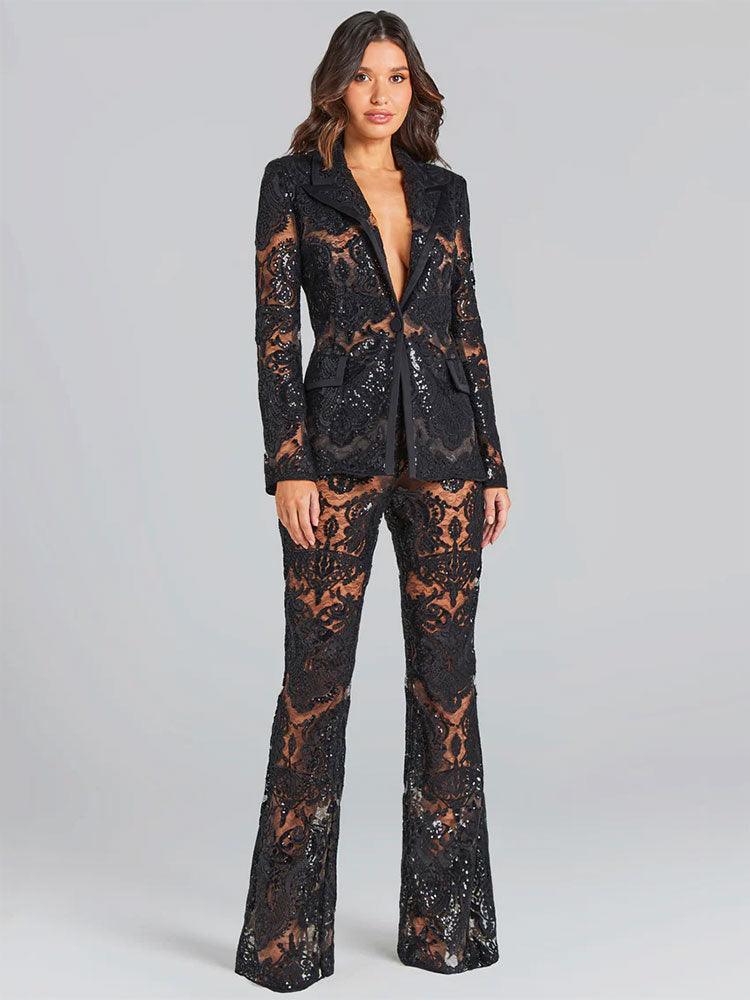 Asia Lace Pant Set - Black - NOIRE X Label