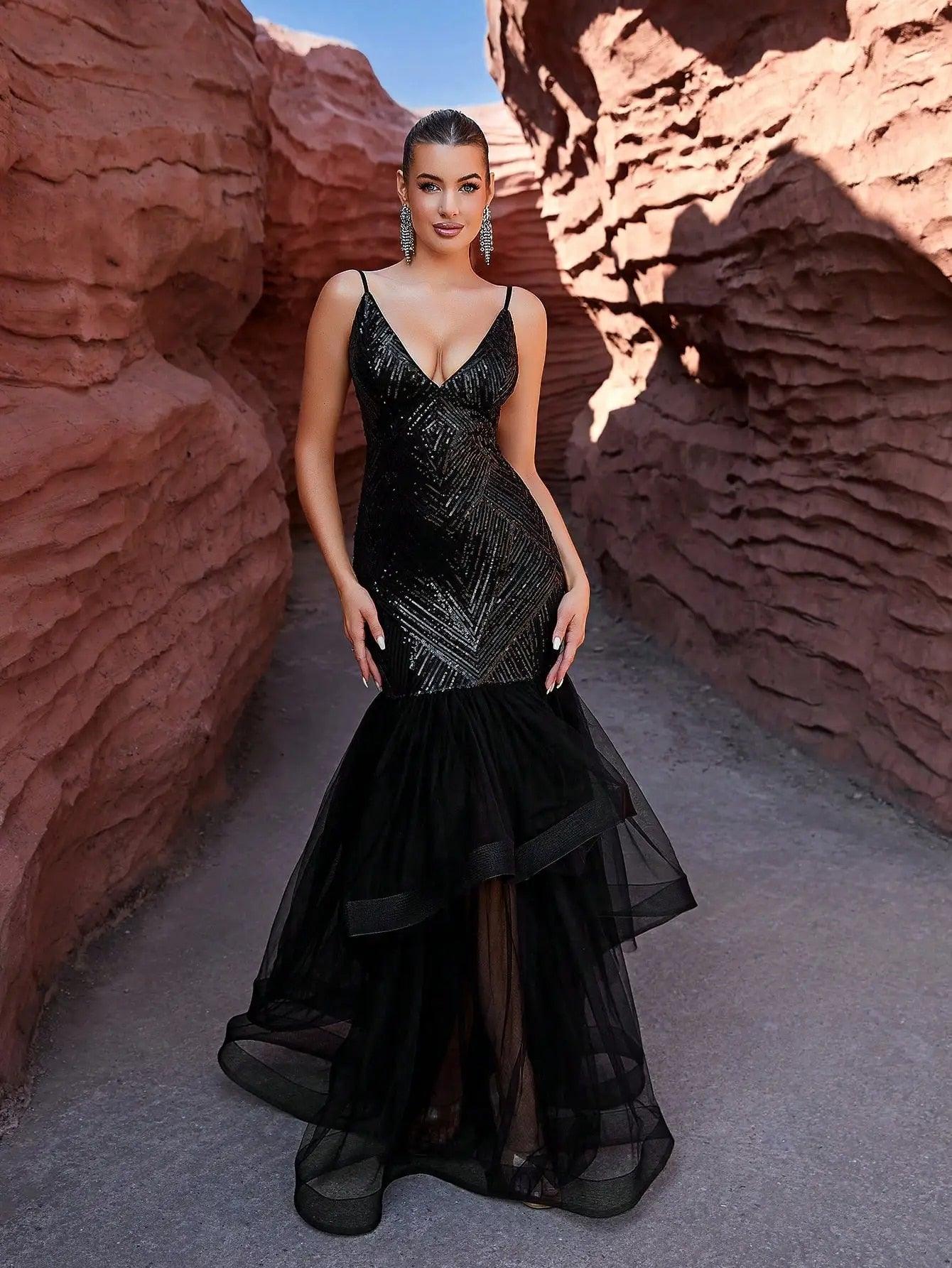 Gwendolyn Sequin Evening Dress - NOIRE X Label