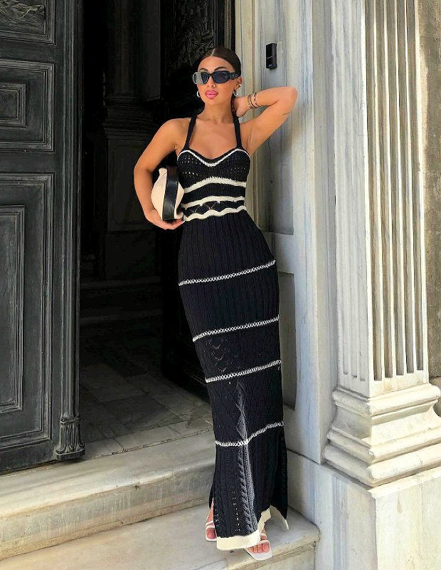 Jazlyn Knitted Maxi Dress - Black