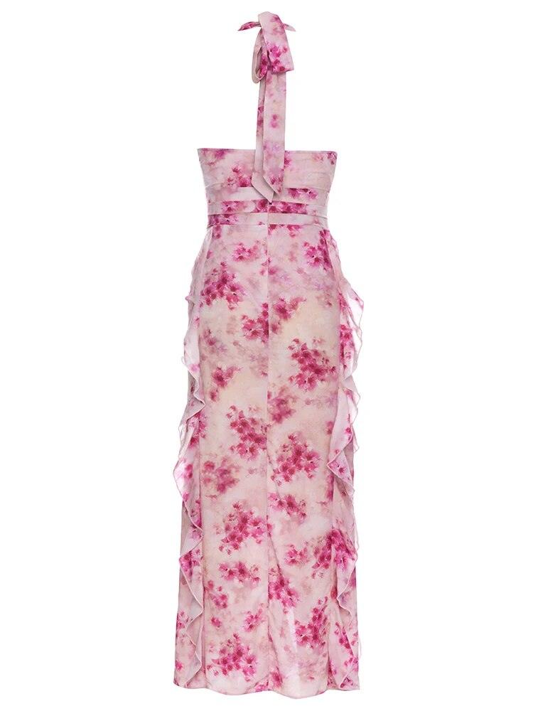 Mea Ruffle Floral Dress - Pink - NOIRE X Label