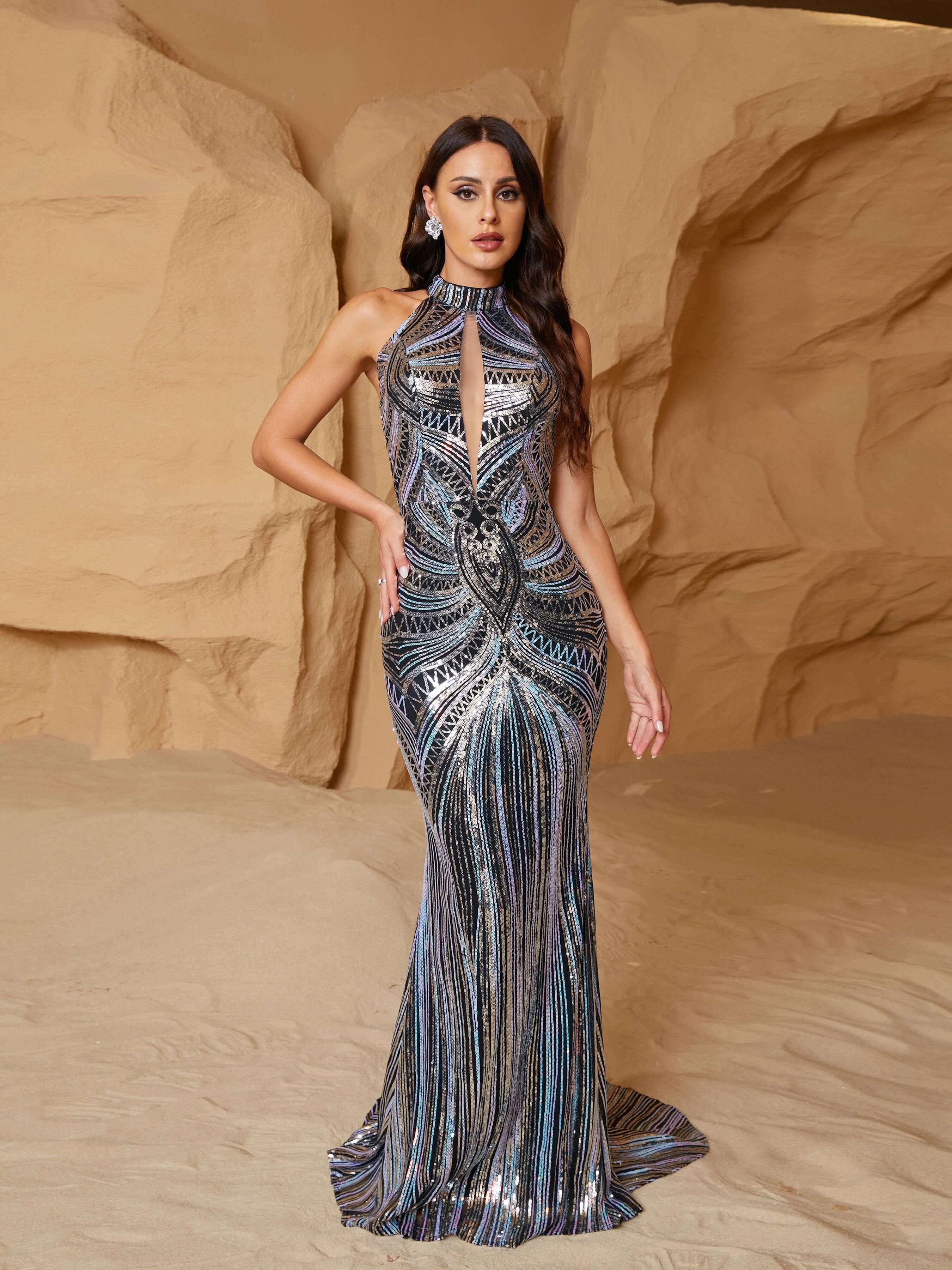 Safiya Sequin Evening Dress - NOIRE X Label